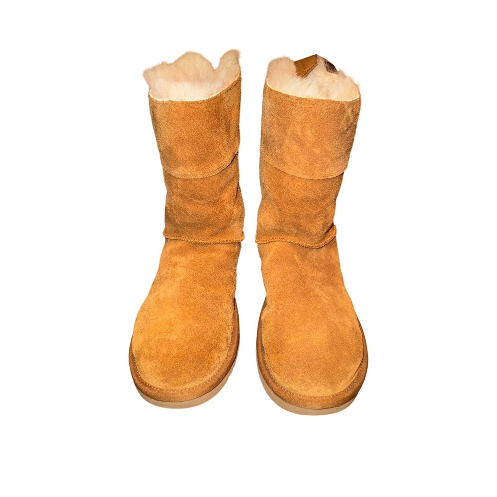 Koolaburra by UGG Women's‎ Sheepskin Lined Boots Tan Suede Bow Detail Size 9